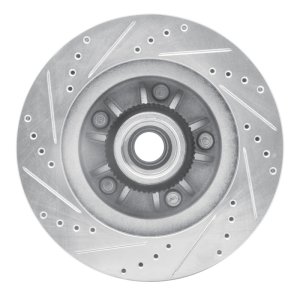 Ford F-150 Brake Rotor (1) - Front Right - R1 Concepts - Drilled & Slotted - Silver - `00-`04
